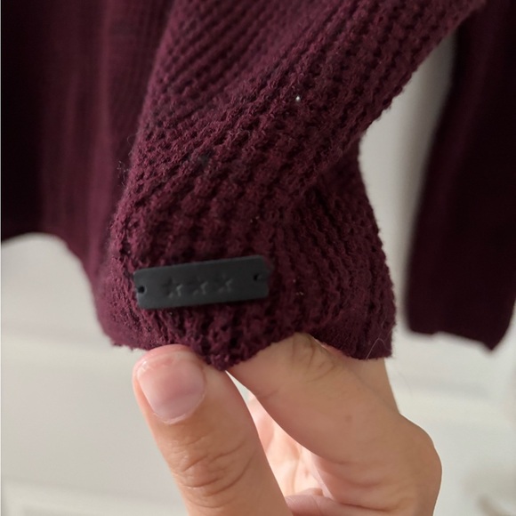 John Varvatos Waffle Knit Pullover Hoodie Wine - Picture 8 of 8